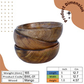 Handcrafted Wooden Bowl for Multipurpose Use - Perfect for Biscuits, Dry Fruits, and Candle Making (3 Pieces)